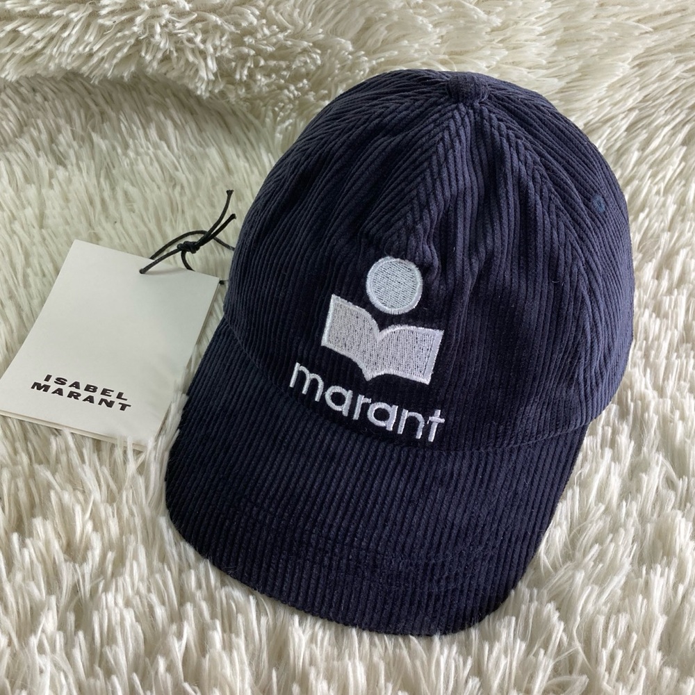 Isabel Marant Dark Blue Corduroy Hat